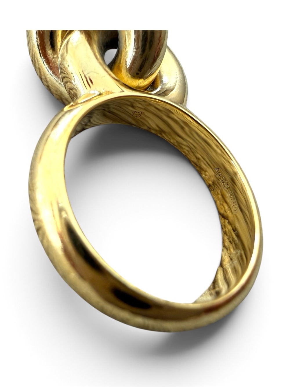 LOEWE Yellow Gold Plated Donut Link Ring - Picture 3 of 8